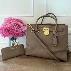 MICHAEL KORS Hamilton Saffiano Leather Bag, Wallet